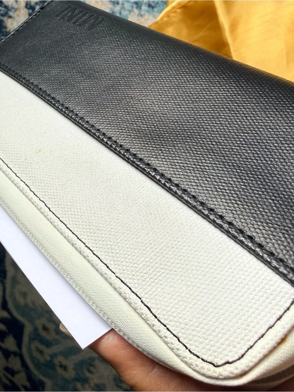 BMW Black and White Zip-Around Wallet